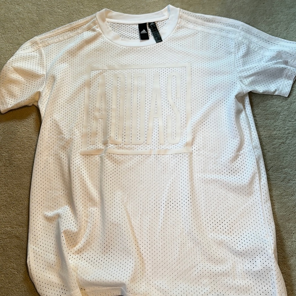 Adidas white mesh t-shirt